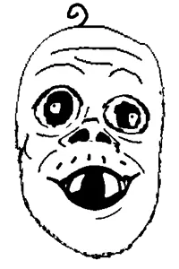 a24 slowburn soyjak, jacobson, kidjaks, 1soyjak, baby, black eyes, deformed, hair, monochrome, mustache