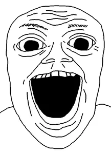 alicia, its out get in here, jerome, alicia xisters, fusionjaks, deformed, open mouth, soyjak, transparent background