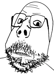 gapejak, scholar, distorted, glasses, mustache, soyjak, stubble, transparent background
