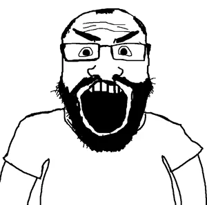 markiplier soyjak, science lover, things lovers, angry, arm, balding, beard, clothes, glasses, hair