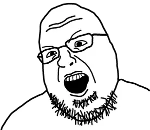 sisa9000, shotjak, remastered soyjaks, angry, beard, black eyes, eyebrows, forehead lines, glasses, head