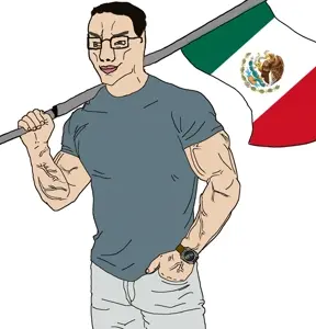 chudjak, muscular chud2, muscular chud2 holding flag, buff, castizo, chud, chudcel, clock, flag, holding flag