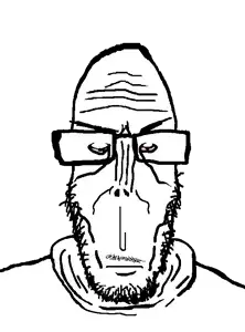 markiplier soyjak, euromutt, euromutt, amerimutt, euromutt & asiamutt variants, muttverse, beard, glasses, serious, transparent background