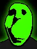 gapejak, evanjak, glowie, bald, evan, glowing, green skin, low quality, ominous, shadow