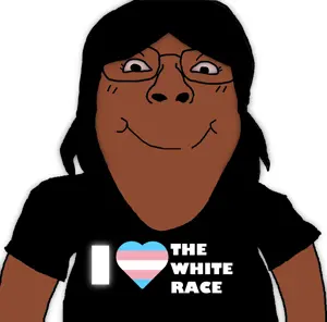 bernd, gapejak, markiplier soyjak, bridget, female gapejak, science lover, femjak, black skin, female, heart