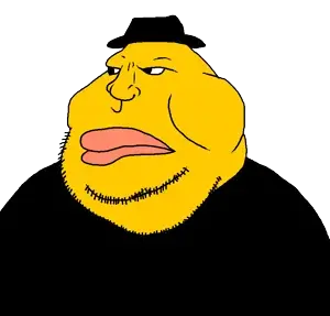meximutt, cringe, fat, obese, soyjak, stubble, transparent background, roblox