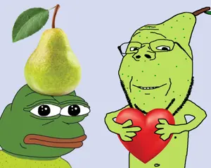 pepe, gapejak, wholesome soyjak, amphibian, animal, food, frog, fruit, glasses, green skin