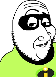 incredible gassy, gapejak, smugjak, wholesome soyjak, braphog, forehead lines, forehead mark, gassy, green shirt, pixar