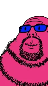 neckbeardjak, admin, bald, closed mouth, fat, glasses, neckbeard, open eyes, smile, transparent background