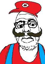 mario, ilfjak, clothes, glasses, mustache, nintendo, overalls, soyjak, stubble, thursday lane