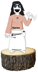 soytan, full body, hair, log, open mouth, wave