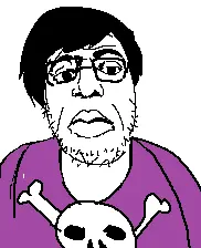 ilfjak, bone, bones, clothes, glasses, hair, skull, soyjak, stubble, tshirt