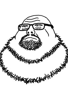 neckbeardjak, bald, closed eyes, closed mouth, fat, glasses, neckbeard, sleeping, transparent background