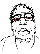 ilfjak, unknown, 1soyjak, big lips, black hair, glasses, hair, lips, looking at you, red eyes