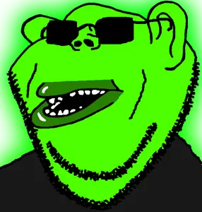 impish soyak ears, impish amerimutt, amerimutt, glowie, central intelligence agency, fed, glowing, green skin, lips