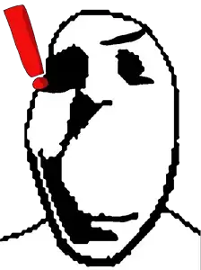 gapejak, evanjak, bald, evan, exclamation mark, eyebrows, happy, ominous, shadow, smile