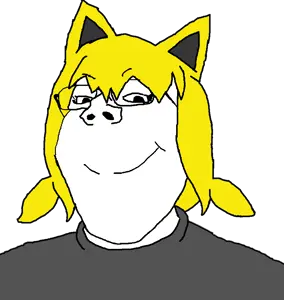 tama, gapejak, female gapejak, wholesome soyjak, femjak, blonde hair, cat ears, catgirl, clothes, ear