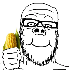 a24 slowburn soyjak, corn, food, leaf, smile, thumbs up, vegetable