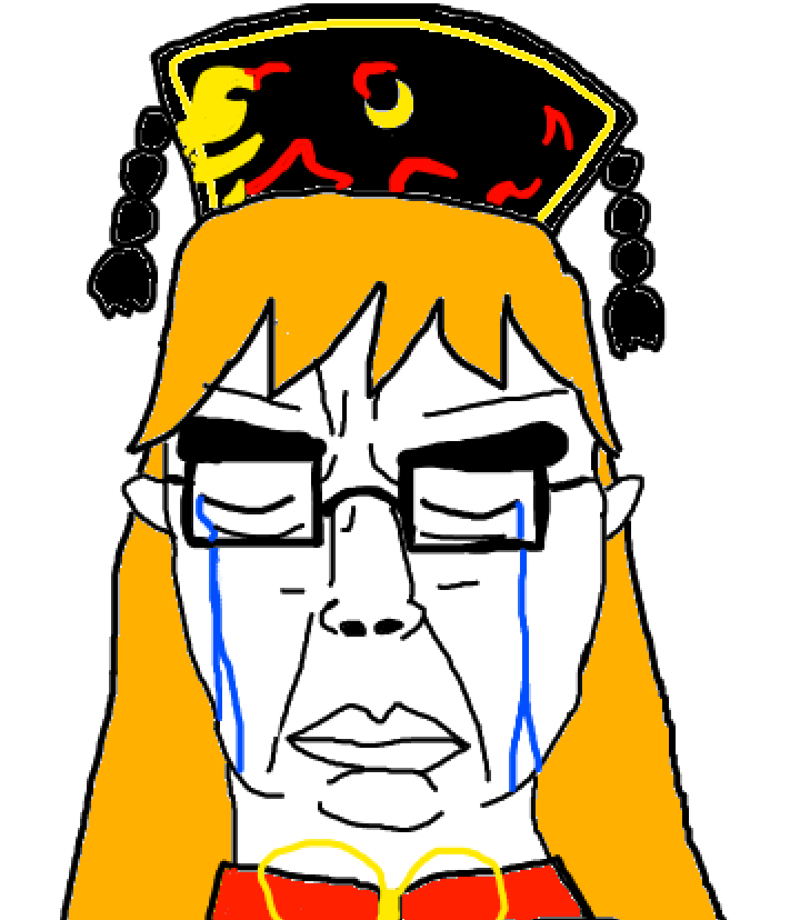 junko (touhou), chudjak, chudjak front, anime, blonde hair, closed eyes, closed mouth, clothes, crying, female