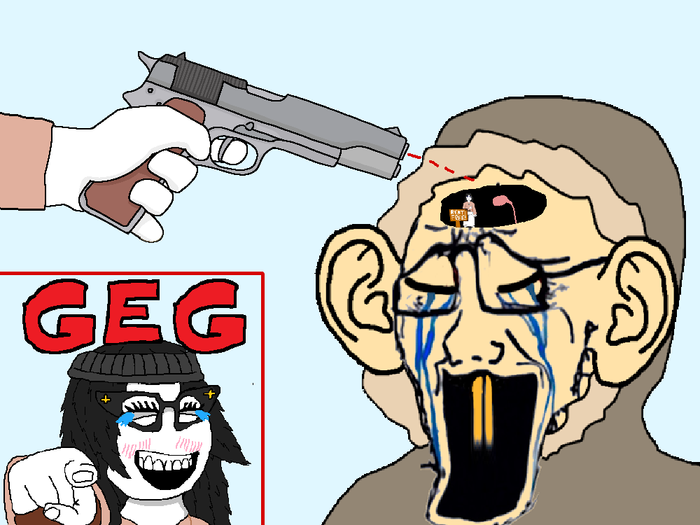 soytan, soyak, anti anti soytan, at gunpoint, beanie, blush, brain, buck teeth, clothes, crying