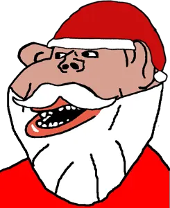 impish soyak ears, impish amerimutt, beard, black sclera, christmas, clothes, ear, glasses, hair, hat