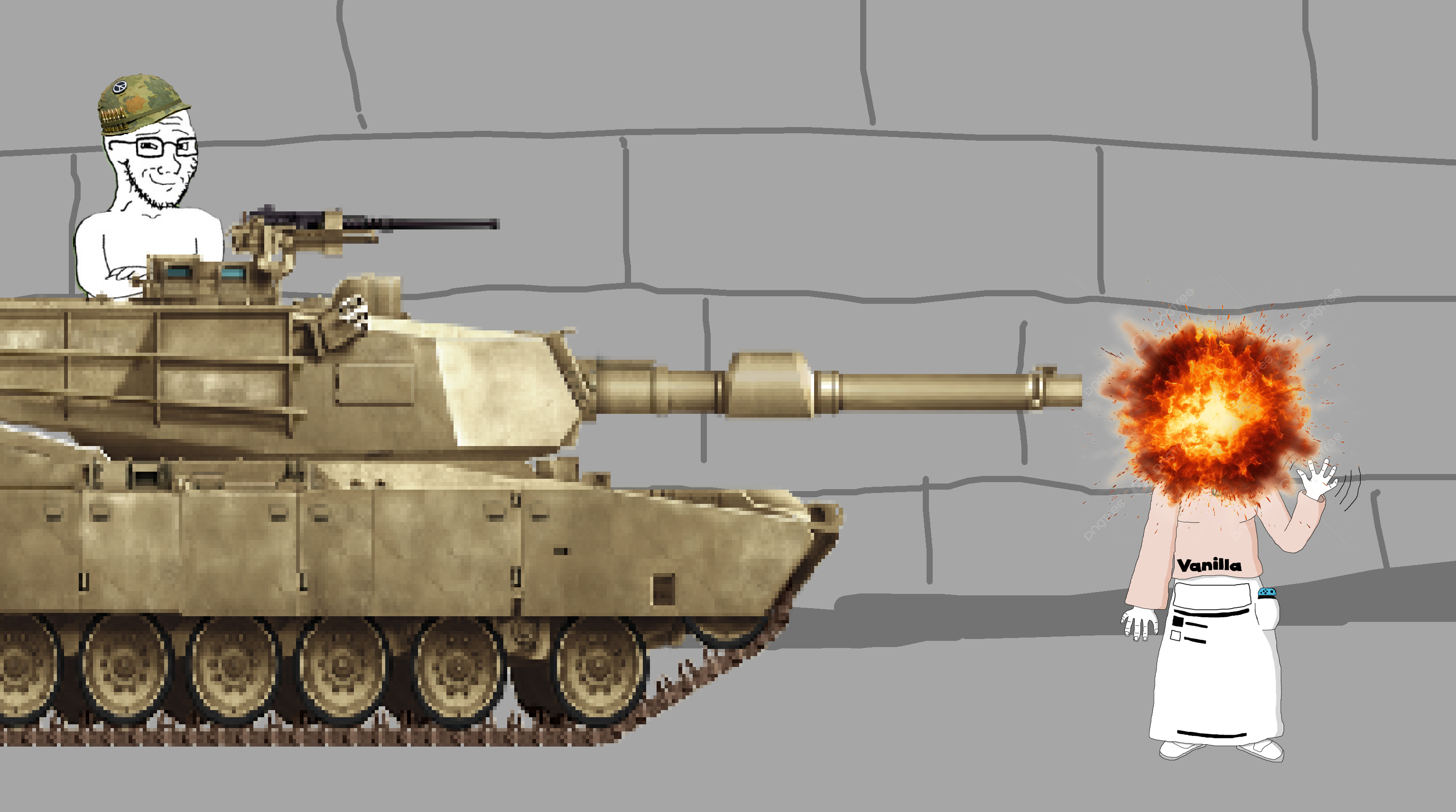 soytan, soyak, anti soytan, camouflage, closed mouth, explosion, glasses, gun, m1 helmet, machine gun