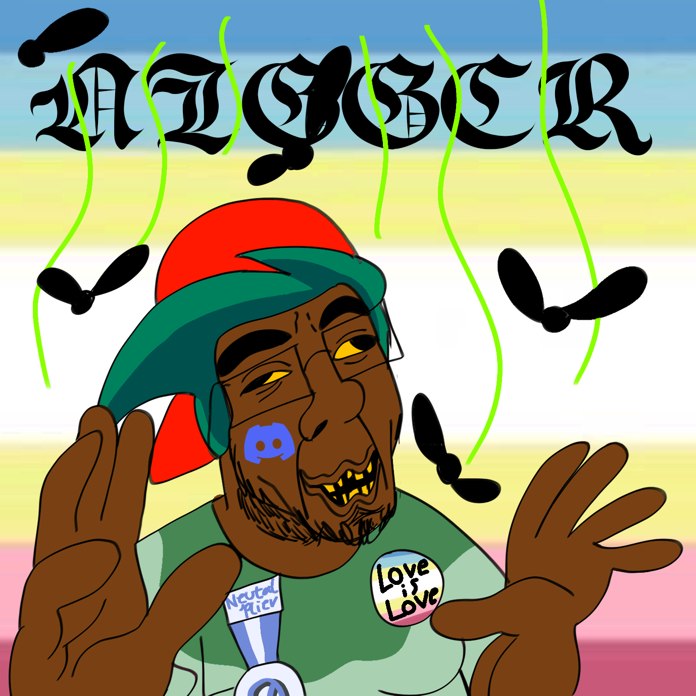 supernigga, boyfriend (friday night funkin'), esl fnf pedo, chudjak, markiplier soyjak, chudplier, animal, backwards cap, brown skin, bug